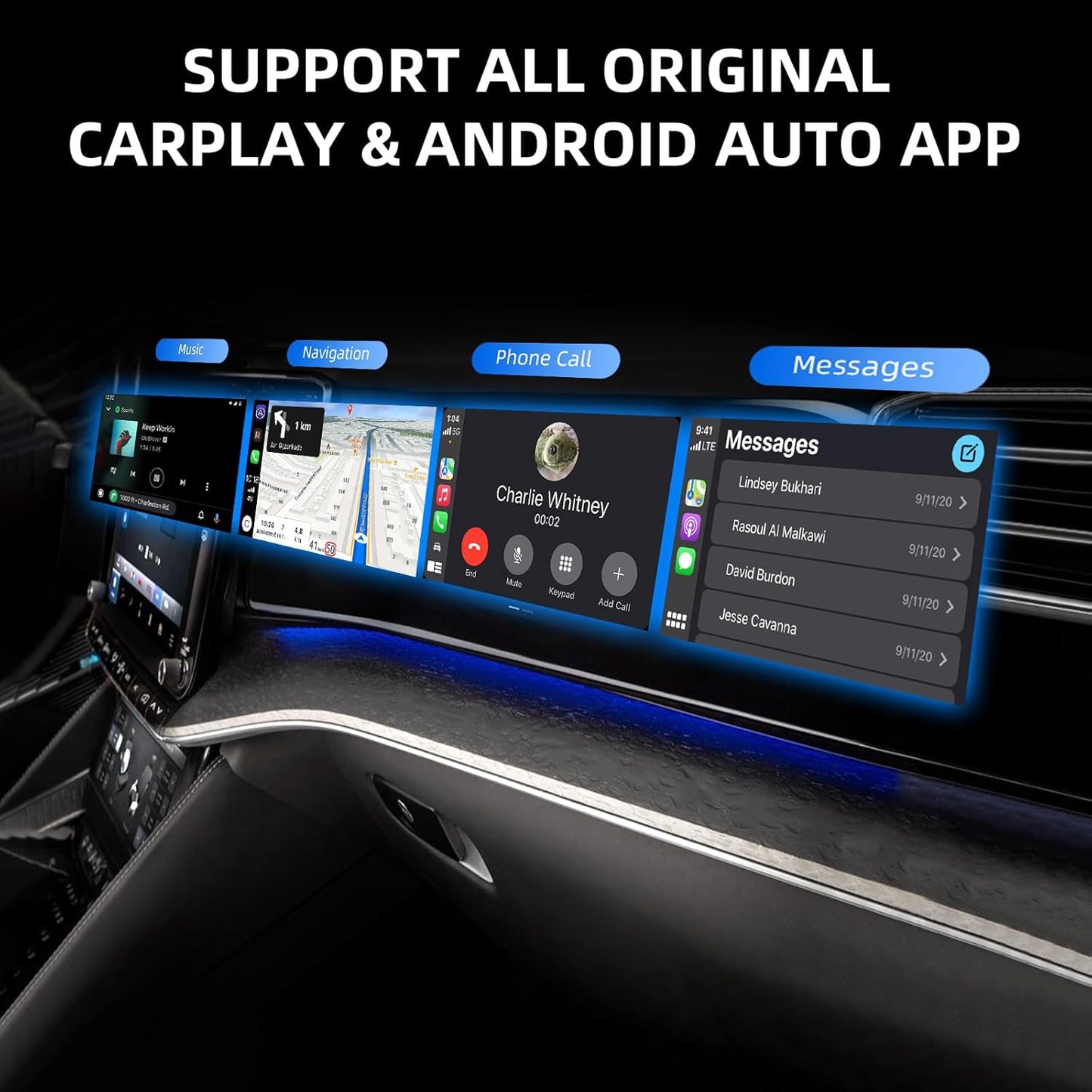 Mini Wireless CarPlay Adapter for iPhone, 2 in 1 CarPlay and Android Auto Wireless Adapter for Cars, Plug & Play, Fast Connection for Android 11+ and CarPlay iOS 10+