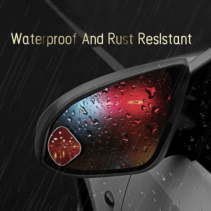 2 pcs Blind Spot Mirrors, HD Glass Convex 360° Wide Angle Side Rear View Mirror with ABS Housing for Cars SUV and Trucks
