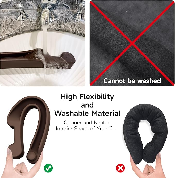 Car Seat Gap Filler Set of 2, 3IN1 Seat Side Gap Filler Plug with Storage Slot & Hook Function, Soft Foam Universal Fit Car SUV Truck Fill Gap Between Seats Console Organizer（Standard Brown）