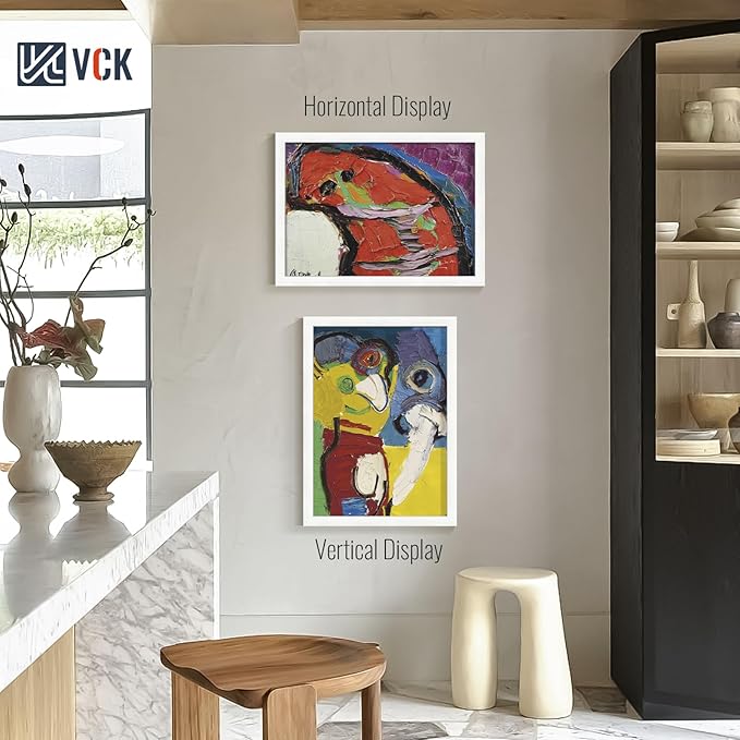 VCK 20x28 Picture Frames white Set of 6, Wide Border Wood Poster Frame, Multi-Directional Display Family Photos, Office Prints, Studio/Gallery Art, Woodgrain Series, Wall Hanging