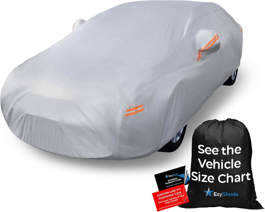 EzyShade 10-Layer Car Cover Waterproof All Weather. See Vehicle Size-Chart for Accurate Fit. Outdoor Full Exterior Covers for Automobiles Sedan Hatch SUV Rain Sun Protection. Size A1 (See SizeChart)