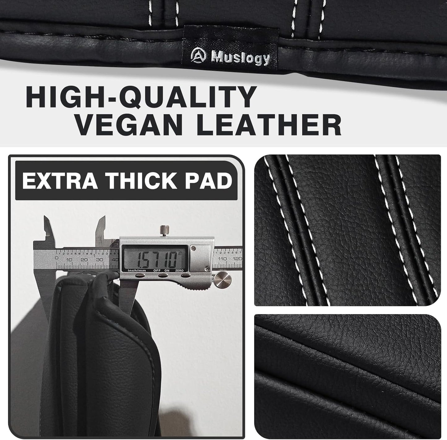 Muslogy Center Console Cover 1-Inch Extra Thick Armrest Pad Compatible with 2024 2025 GMC Acadia & Chevy Traverse&2025 Buick Enclave Arm Rest Cushion Padding Anti-Scratch Console Leather Lid Protector