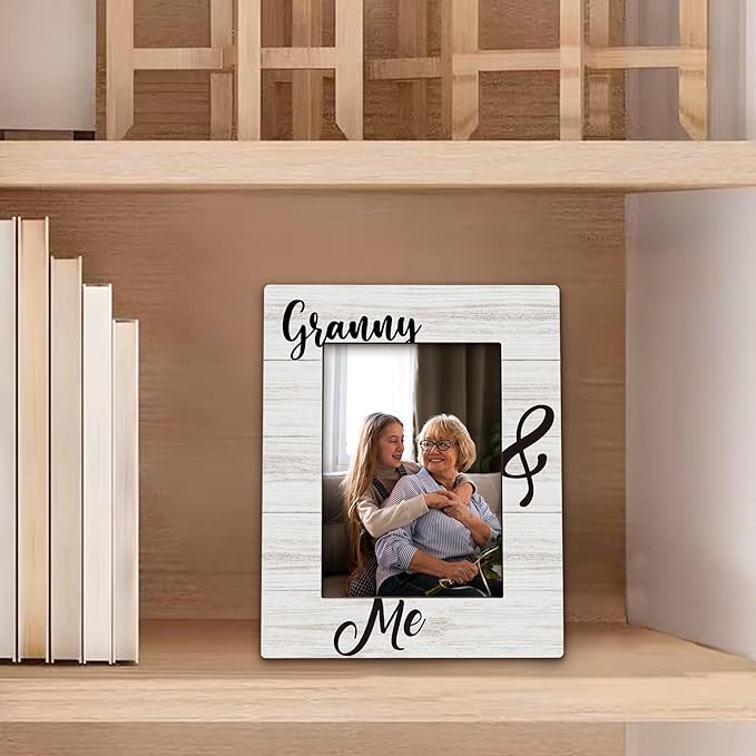 Granny Gifts Picture Frame 5x7, Grandma Photo Frame, Mothers Day Christmas Birthday Gifts for Grandma from Grandkids, Granny and Me Wooden Picture Photo Frames for Desk Home Room Decor