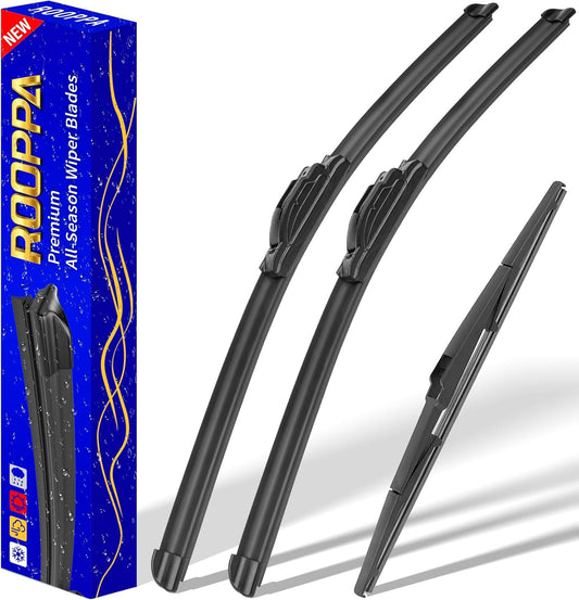 3 wipers Replacement for 2017-2021 2022 2023 2024 Chrysler Pacifica, Windshield Wiper Blades Original Equipment Replacement - 26"/20"/14" (Set of 3) U/J HOOK
