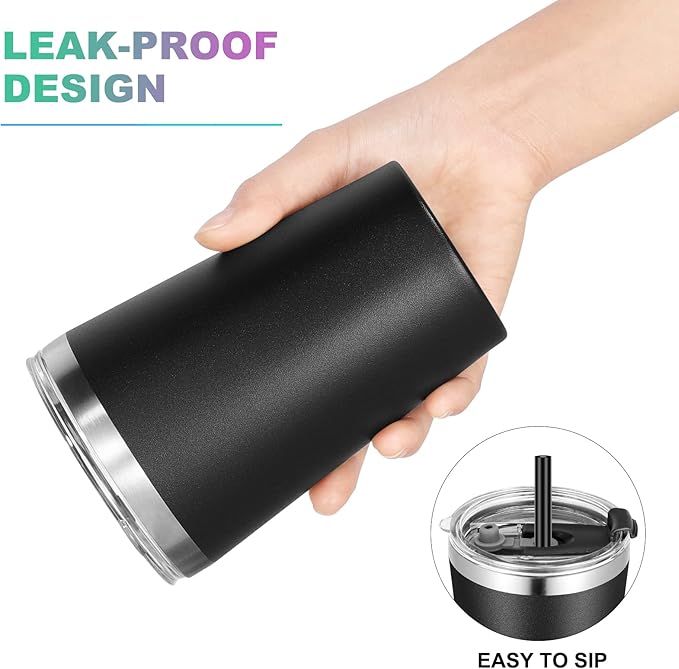 VEGOND 12oz Tumbler Stainless Steel Tumbler bulk Vacuum Insulated Double Wall Travel Tumbler with Lid and Straw Reusable Tumbler, Black 12 Pack