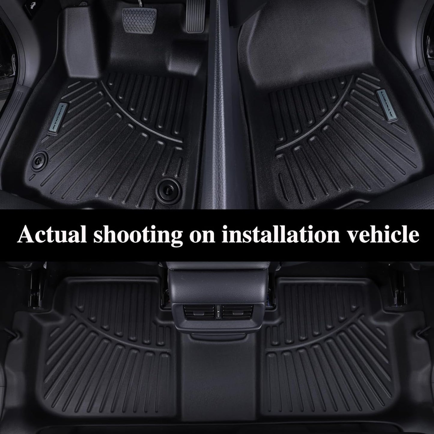 Floor Mats for 2007-2013 Chevy Silverado & GMC Sierra 1500 Crew Cab 2007-2014 2500/3500 HD TPE All Weather Full Cover Protection,Front & 2nd Row