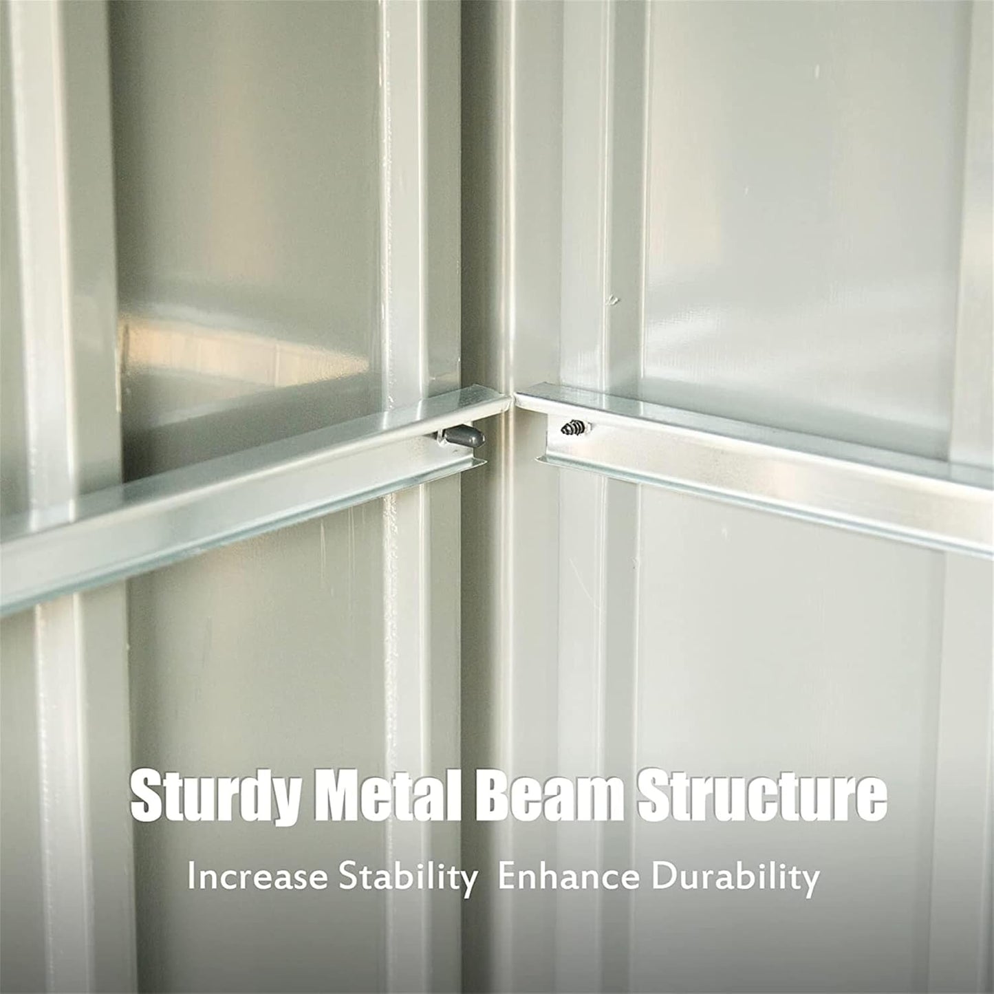 IKERY Galvanized Steel Garden Shed 6' x 4' with Sloping Roof & Lockable Door - Metal Utility Storage Shed for Backyard Tools - Dark Gray