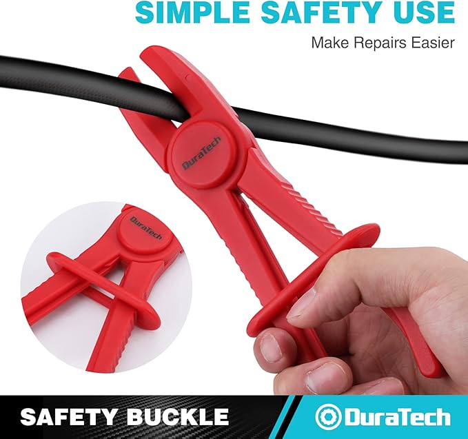 DURATECH 6-Piece Hose Clamp Set, Pinch Clamp Pliers for Flexible Hoses, Fuel, Gas, Brake & Radiator Lines