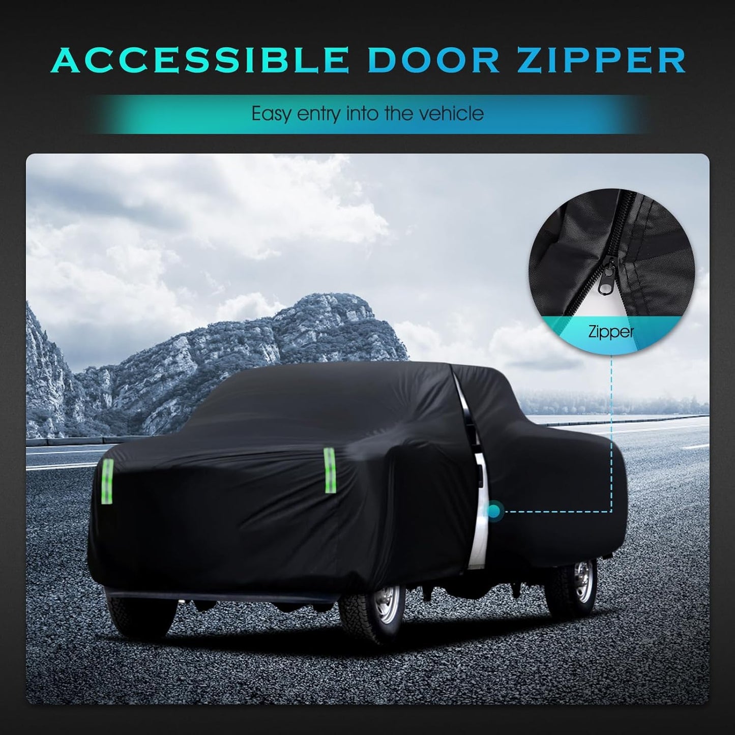 Chevy Silverado Dodge Ram 1500 Ford F-250 F-350 Waterproof All Weather Full Outdoor Truck Cover - UV Protection, Size T5 Universal Fit (251 to 266 inch)