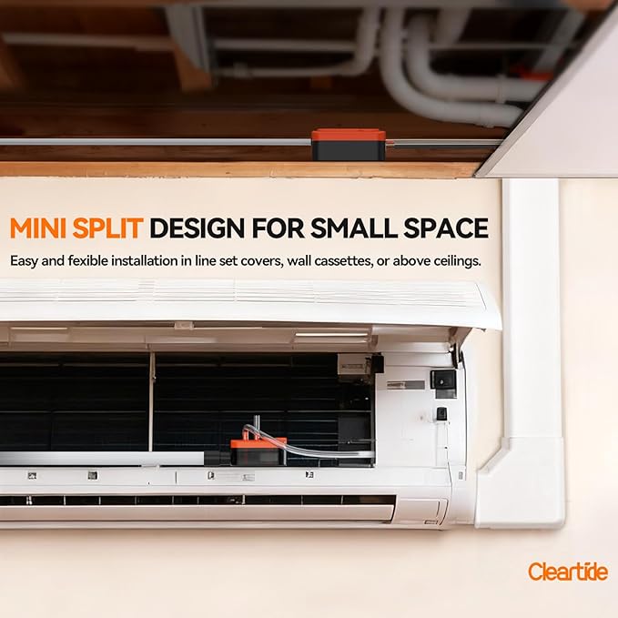 Cleartide Mini Split HVAC Condensate Pump, 10.6 GPH, 110V/240V, Automatic Safety Switch, AC Condensate Removal for Air Conditioner, Furnace, Dehumidifier