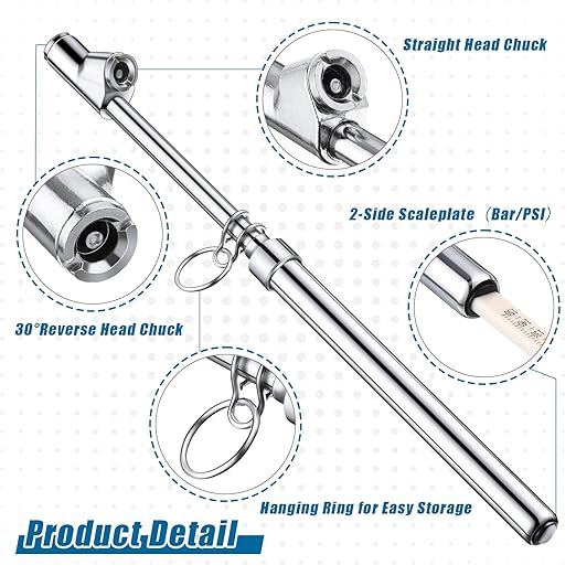 Tallew 10 Pack Dual Head Tire Pressure Gauge Heavy Duty Air Pressure Tire Gauge for Auto Truck Car RV Van Gage Range 10-150PSI, 1-10Bar (Silver)