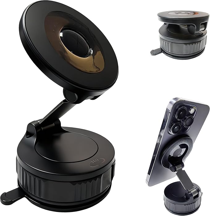Car Phone Holder Mount with Nano Gel Vacuum Magnetic Suction,Magsafe Car Holder, Phone Mount for Car/Home/Workplace, Compatible for Phones
