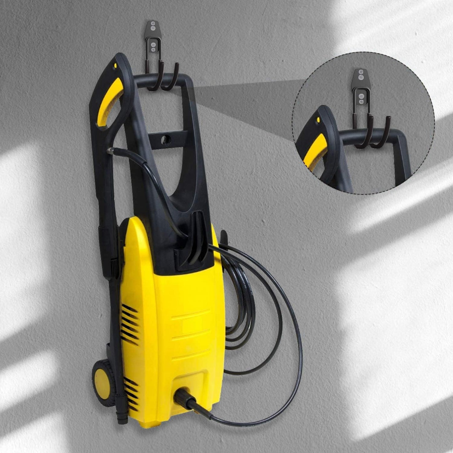 3-H Weed Eater Hanger 1 Pack,1 Large Garage Wall Hooks,1 Extension Strap,Utility Weedeater Rack,Tool Hangers for Organizing and Hanging Weed Wacker,Leaf Blower,String Trimmer,Power Tool in Garden