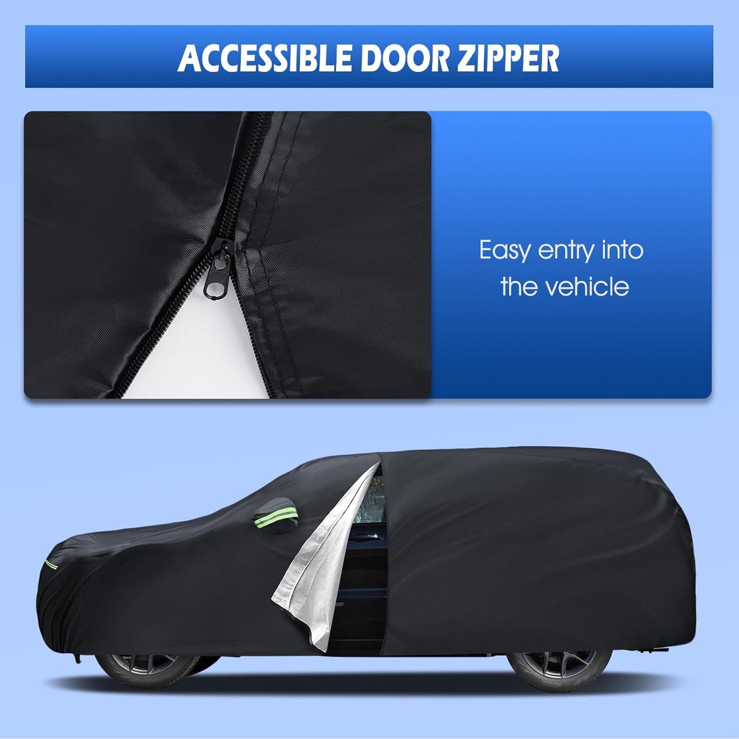 Car Cover Custom Fit for Jeep Grand Cherokee 2000-2025, Migaven Waterproof Full Exterior Cover Sun Rain Protection with Door Zipper and Cotton Lining