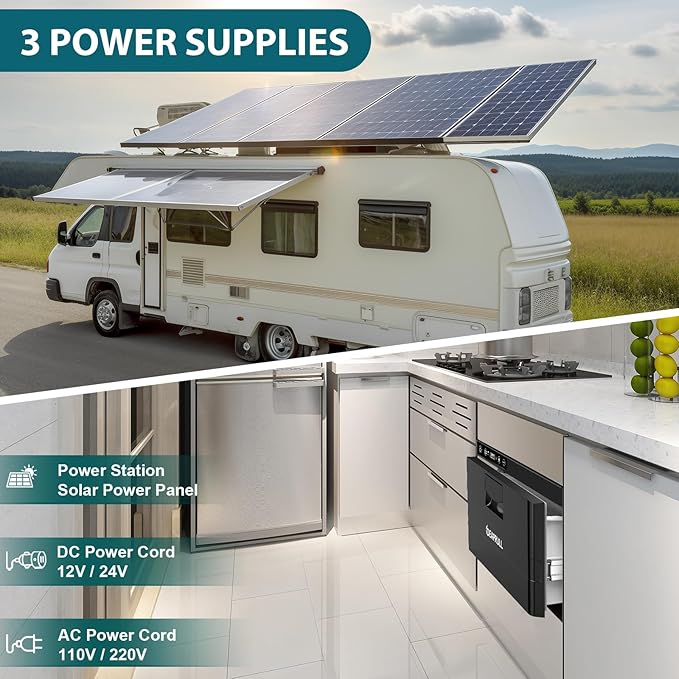 12 Volt Drawer Refrigerator, 31.2L(33QT) Drawer Electric Cooler RV Refrigerator APP Control (-4℉-68℉), Car Fridge Freezer for Travel Camping Road Trips Tailgating, Truck Van SUV (Upgraded Compressor)