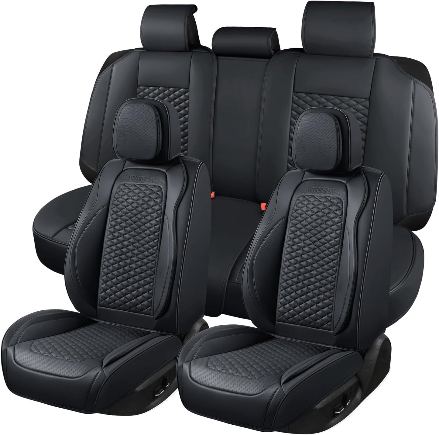 Car Seat Covers Full Set Leather Seat Covers Automotive Seat Covers Universal Car Seat Cover for Most Cars Black