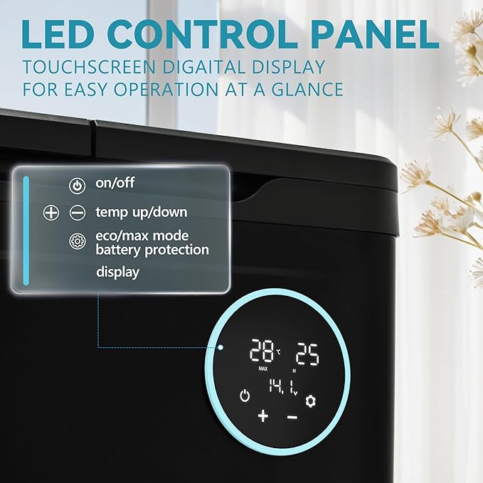 EUHOMY 12 Volt Refrigerator, 58QT Dual Zone Electric Cooler APP Control, Car Refrigerator with 12/24V DC 110-240V AC, Car Fridge -4℉~68℉, Portable Freezer Aluminum Interior for Camping,Trip,Home,Truck