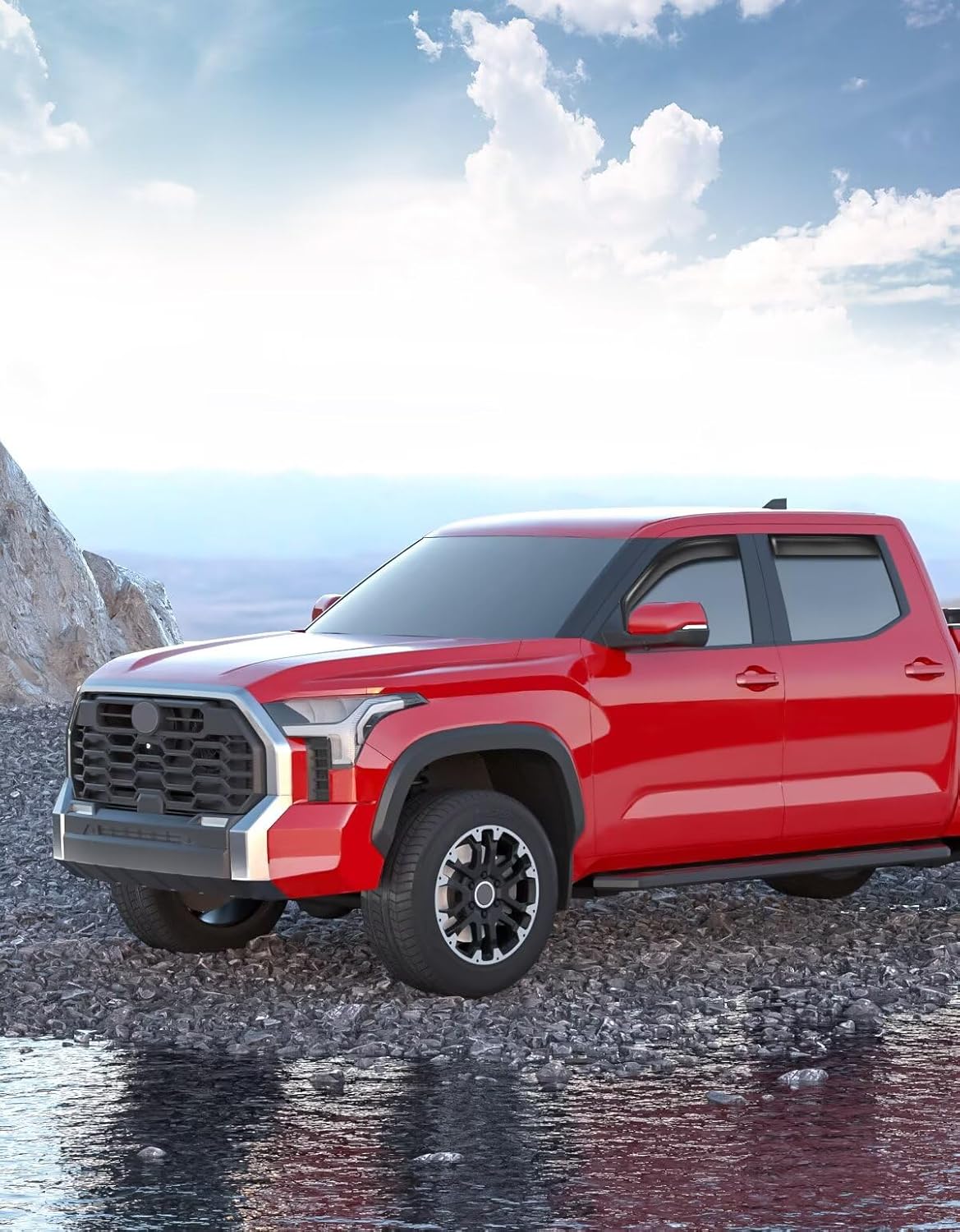 in-Channel Window Rain Guards Fit for Truck Toyota Tundra 2022 2023 2024 2025 CrewMax Extra Durable Window Visors Window Deflectors Vent Visors Vent Shades Car Accessories-4 pcs 2-Q13