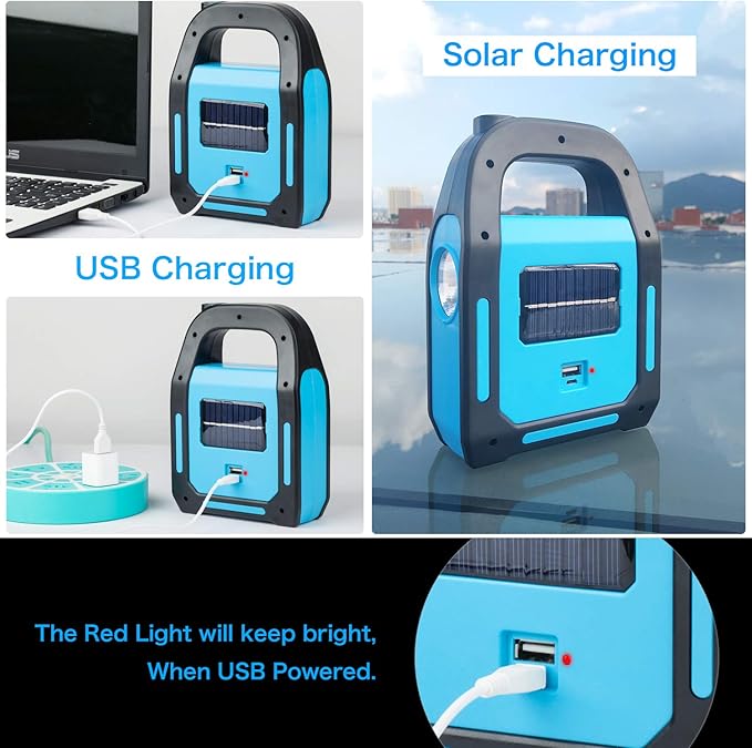 2 Pack Solar Lantern Camping Essentials Accessories Lights, LED Lantern Flashlight for Power Outages, Rechargeable Tent Lights for Emergency, Hurricane, Survival Kits, Operated Lamp