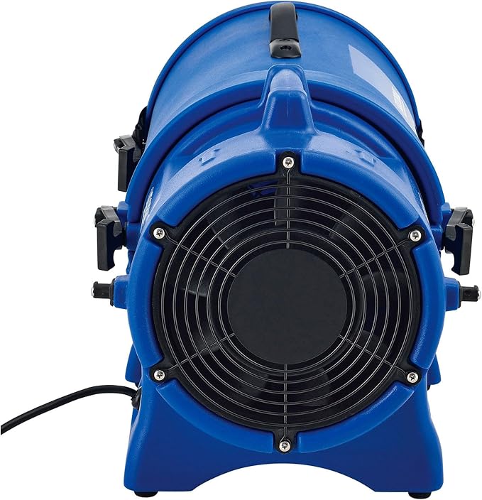 Global Industrial 8" Diameter Portable Confined Space Blower Fan, 25'L Flexible Ducting, Rotomold Plastic, 1000 CFM, 1/3 HP, 1 Speed, For Indoor & Outdoor Use