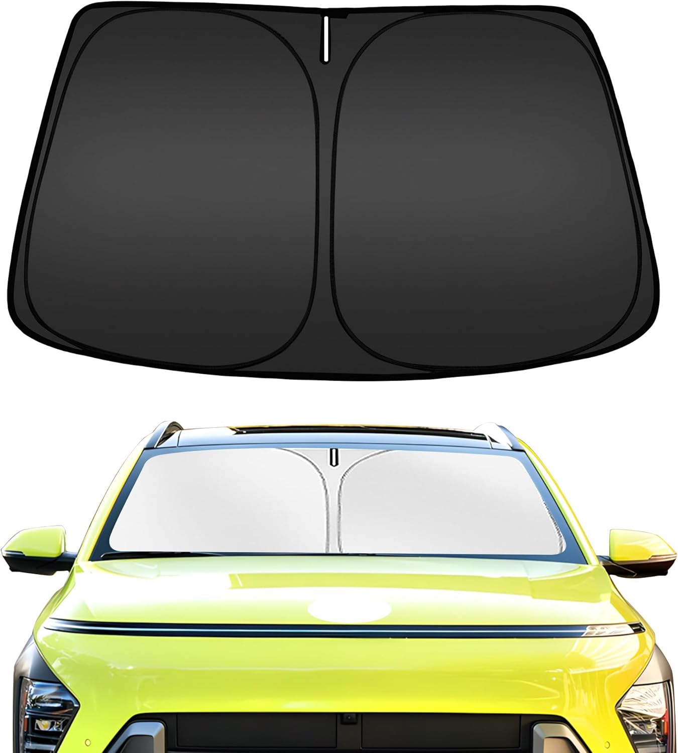 ARISMOTOR Windshield Sun Shade for Hyundai Kona 2018-2023, Custom Fit Foldable Front Window Sunshade Sun Visor Protector, Block UV Rays Keep Your Car Cooler