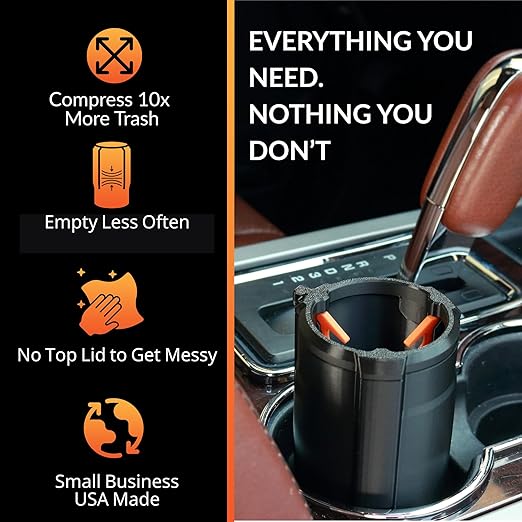 Cup Holder Trash Can for Car ??Patent-Pending Trash Compaction - Up to 10x More Trash to Save You Time - Portable Trash Can for Car, Stroller, Backpacks, and Beyond, Mint