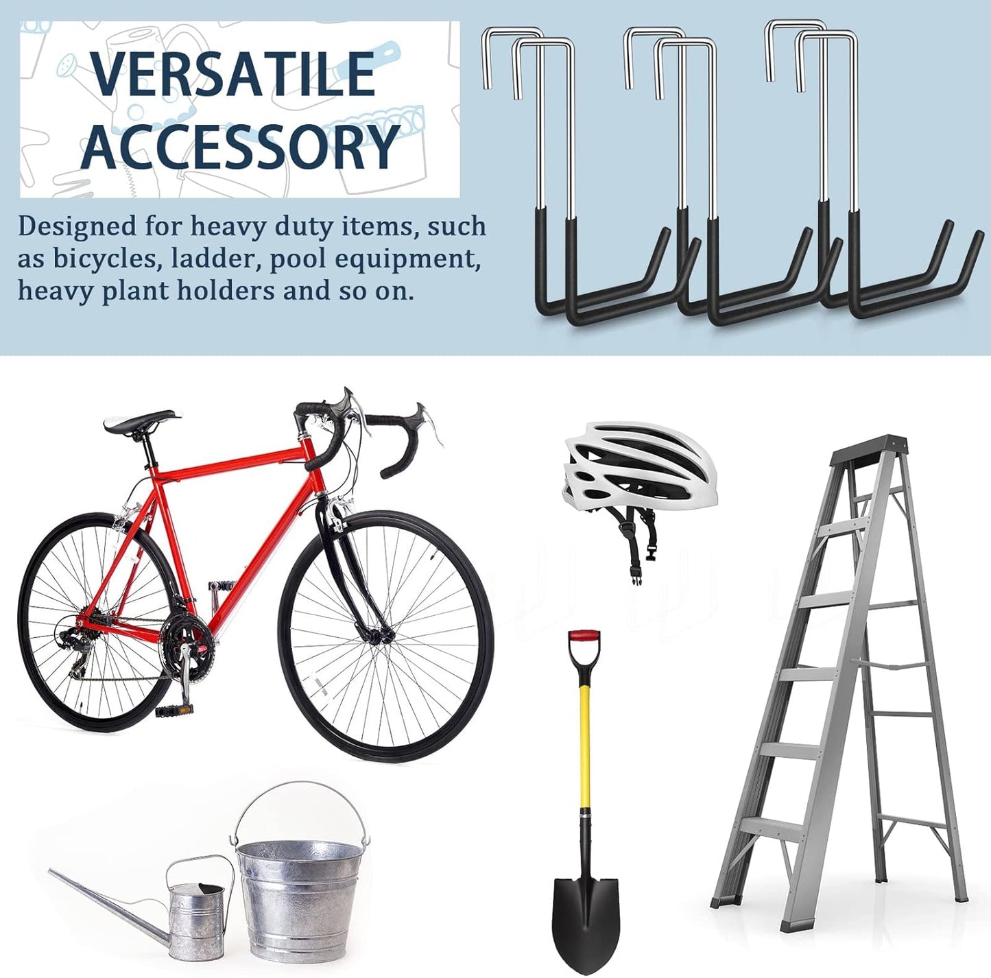 12 Pack Heavy Duty Rafter Hooks for Hanging Vinyl Coated Large S Hooks for Hanging Ladder Bike Hangers Garage Storage Organizer Black