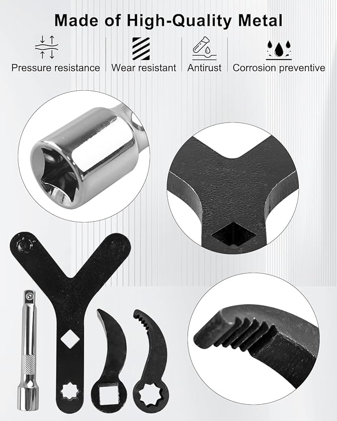 Lower Control Arm Prying Tool, 1/2" Suspension Specialty Bushing Tool, Pry Bar Wrench Adaptor Head, Compatible with 1/2 "Drive Extension Circuit Breaker Rod, with Extension Rod