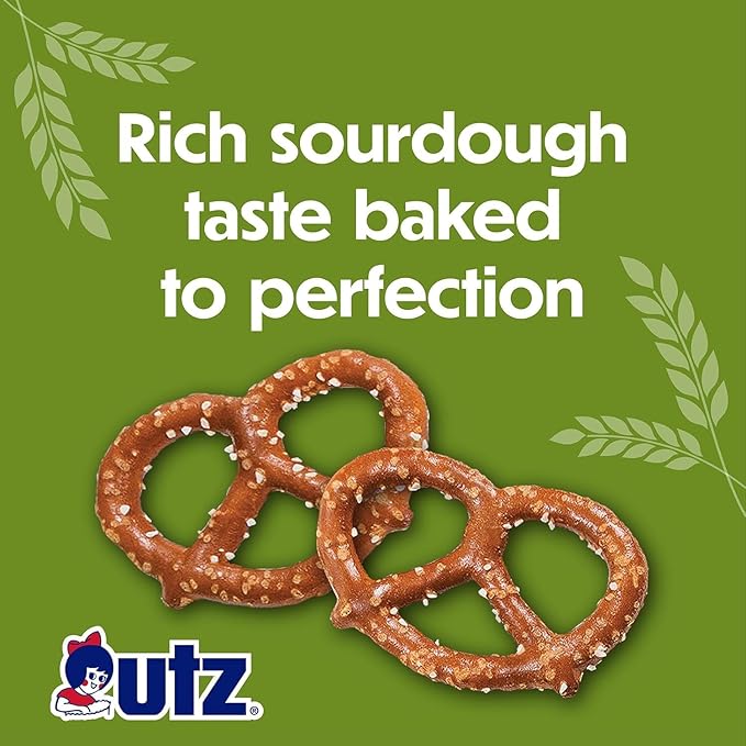 Utz Sourdough Specials Pretzels, Original, 63 oz. Barrel, Classic Pretzel Knot with Rich Sourdough Flavor, Resealable Container, Tasty Party Snack with Zero Cholesterol