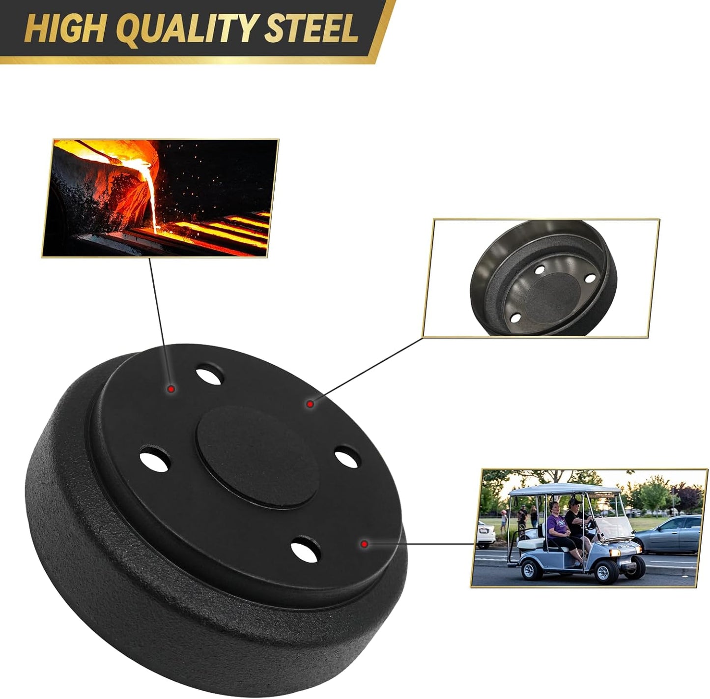 Golf Cart Brake Repair Kit fit Club Car DS 1995-Up and Precedent 2004-Up,Club Car Brake Drums & Brake Pads & Brake Shoes Spring Kit,OEM# 1018163-01,1011466, 1018232-01, 1017911-01