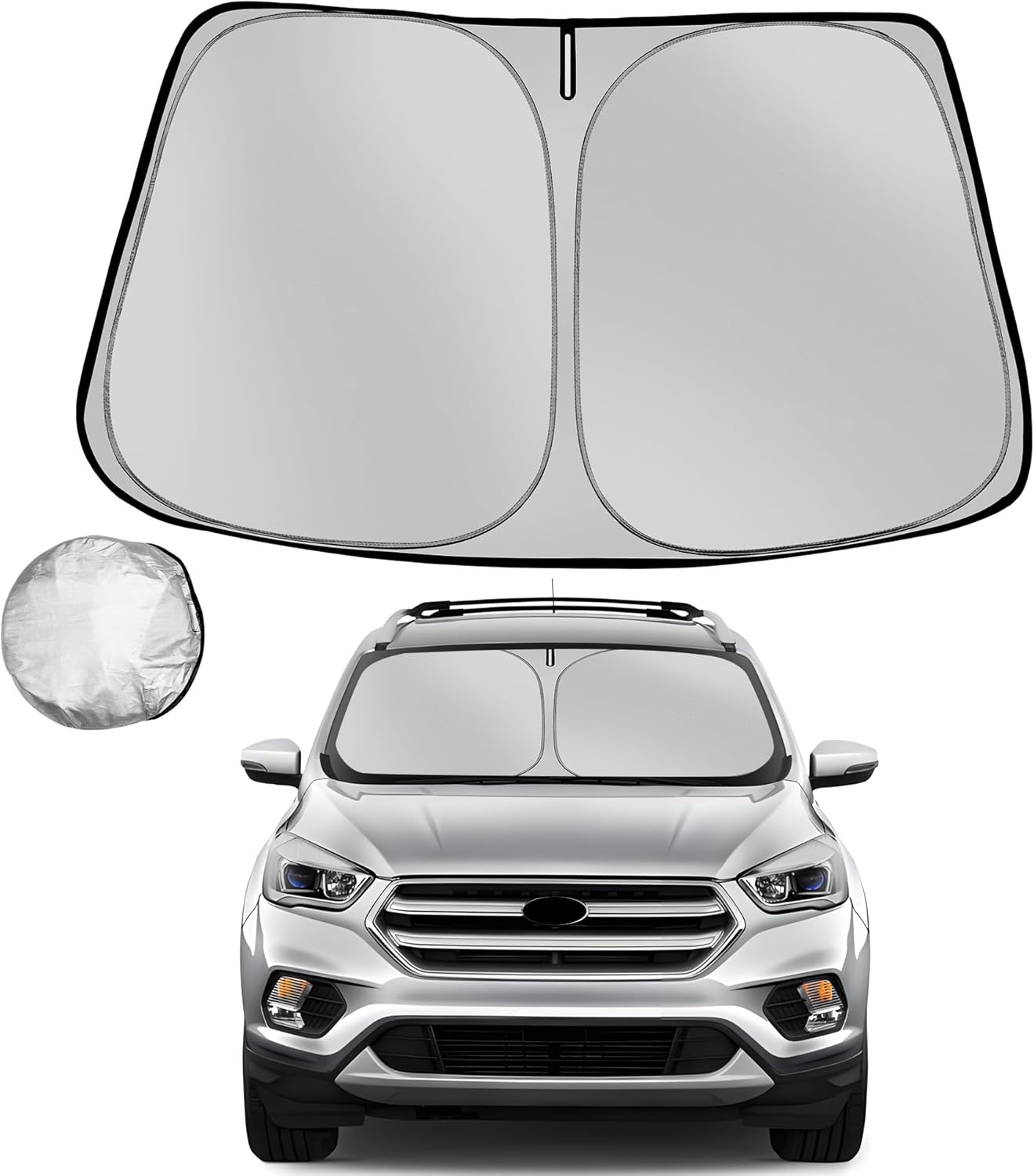 Windshield Sun Shade for 2013-2019 Ford Escape SUV Foldable Sun Sunshade for Car Front Window Blocks UV Rays and Heat Automotive Interior Protector Custom Fit Accessories