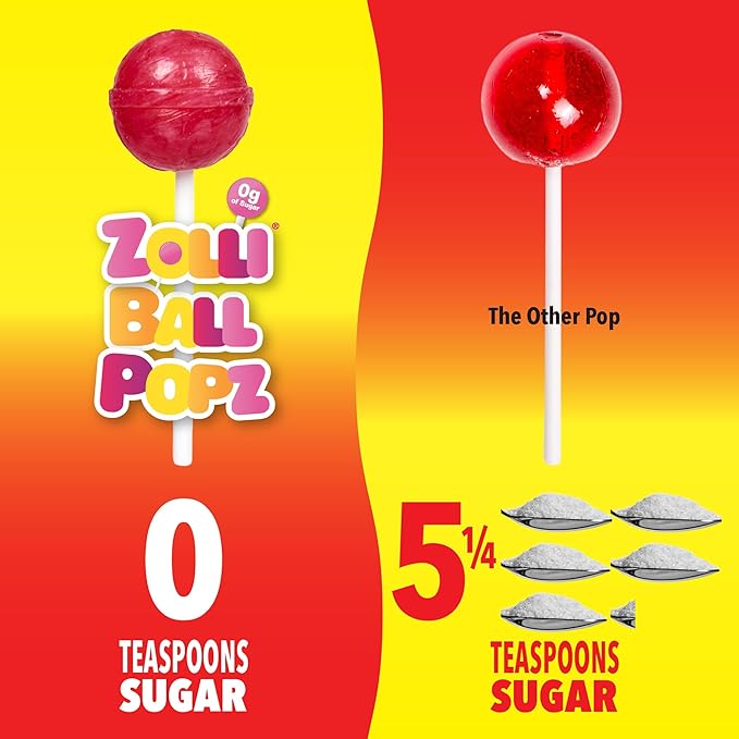 Zollipops The Clean Teeth Pops Gabby's Dollhouse, Anti Cavity Lollipops, Ball Popz, 10.4 oz Pack of 2