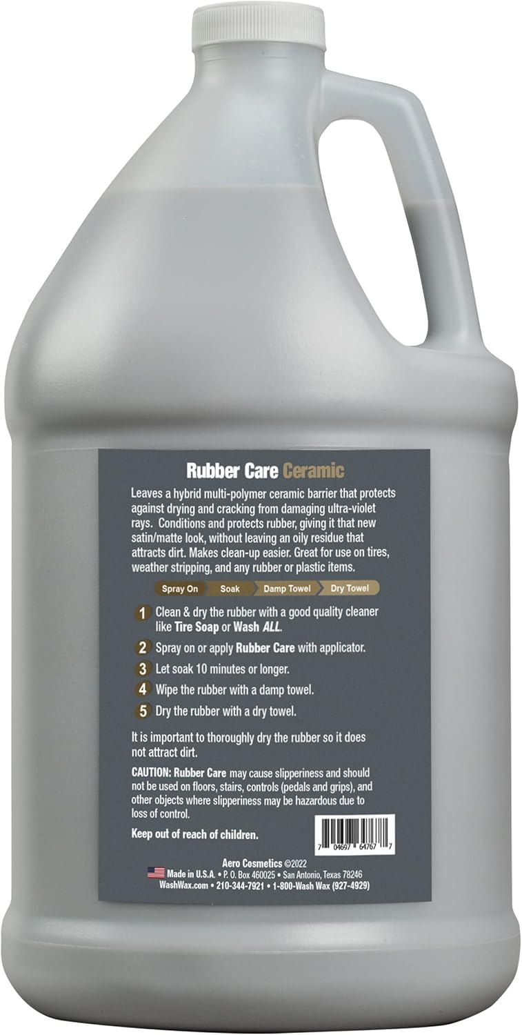 Ceramic Tire Dressing Protector, No Tire Shine, No Dirt or Brake Dust Attracting Residue 1 Gallon Satin/Matte Finish Stays Clean Longer Cleans Up Easier Aircraft Grade Better Than Automotive Products