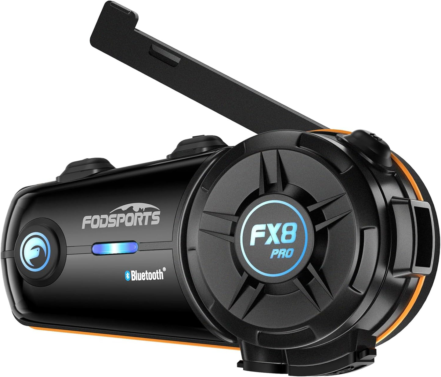 Fodsports FX8 Pro Motorcycle Communication Systems with Customized HRSQS Speakers, Dual-Chip Audio Multitasking, One-Click Fast Pairing, Music Sharing, FM 10 Riders Group Intercom, 1 Pack