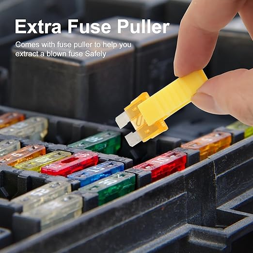 1011-Piece Universal Zinc Flake Car Fuse Set - 410 Standard, 410 Mini & 185 Micro Fuses (2A-40A), with 2 Removal Tools, 2 Testers & 2 Clips - Compatible with Cars, Trucks, RVs, Boats etc.