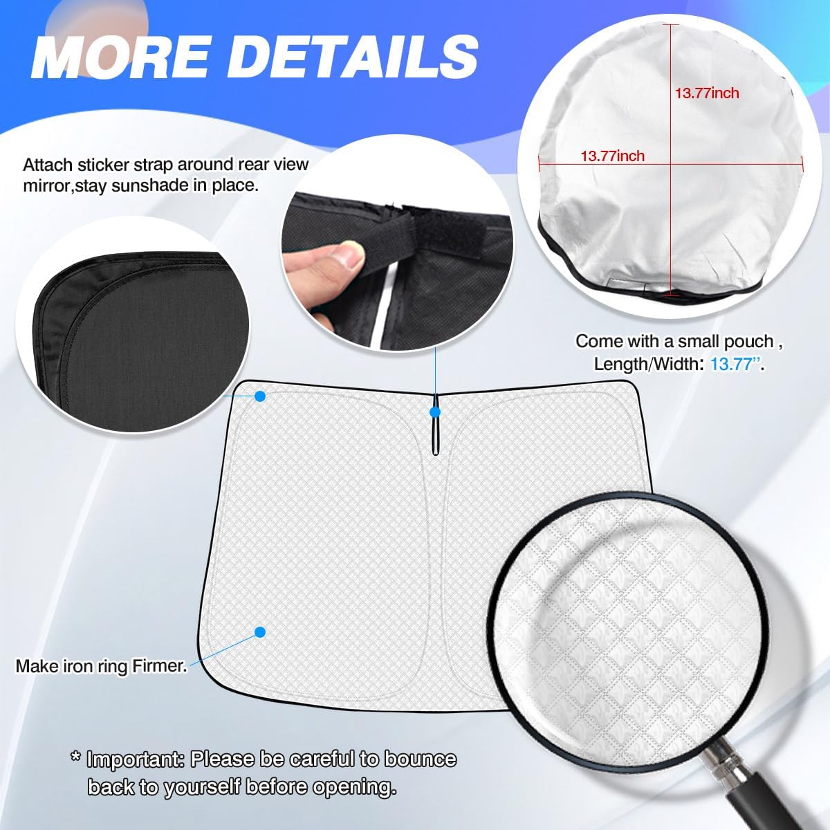 Windshield Sun Shade for 2022-2026 Toyota Corolla Cross (Not for Corolla) Accessories Thicken 6-Layer Front Window Sunshade Cover Sun Visor Protector Foldable Block UV Rays Keep Vehicle Cool