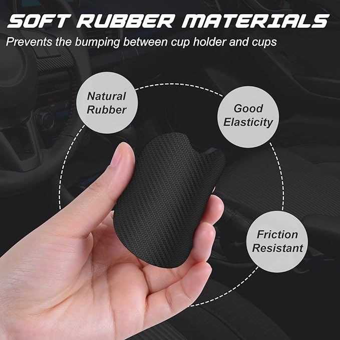 Car Cup Holder Coasters, 2 Pack Universal Auto Anti Slip Insert Coaster with A Finger Notch, Cute Car Assecories for Women Men, Cup Mat for Most Interior, Vintage Flowers