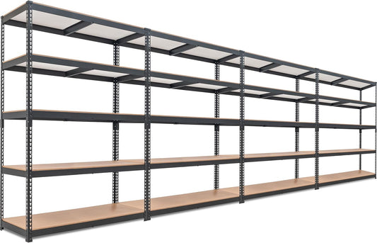 HOMEDANT 5 Tier Laminated Boltless Heavy Duty Garage Storage Adjustable Wide Size Metal Shelving Unit Utility Rack Shelves Organization Multipurpose Shelf Shed Warehouse 47.7"W x 18.2"D x 71.3"H 4Pack