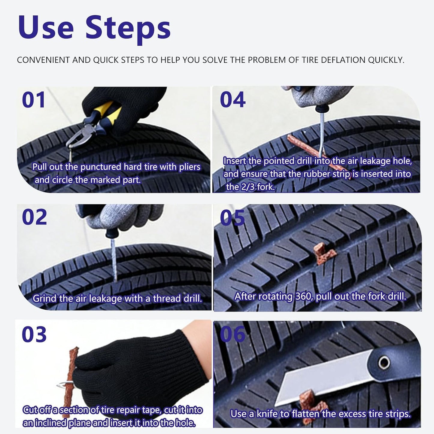 90PCS 4" Tire Repair Strings, Brown Automotive Tool Tire Repair Plugs, Tire Plugs Heavy Duty Tire Sealing Strip for Tubeless Tires Car, Bike, ATV