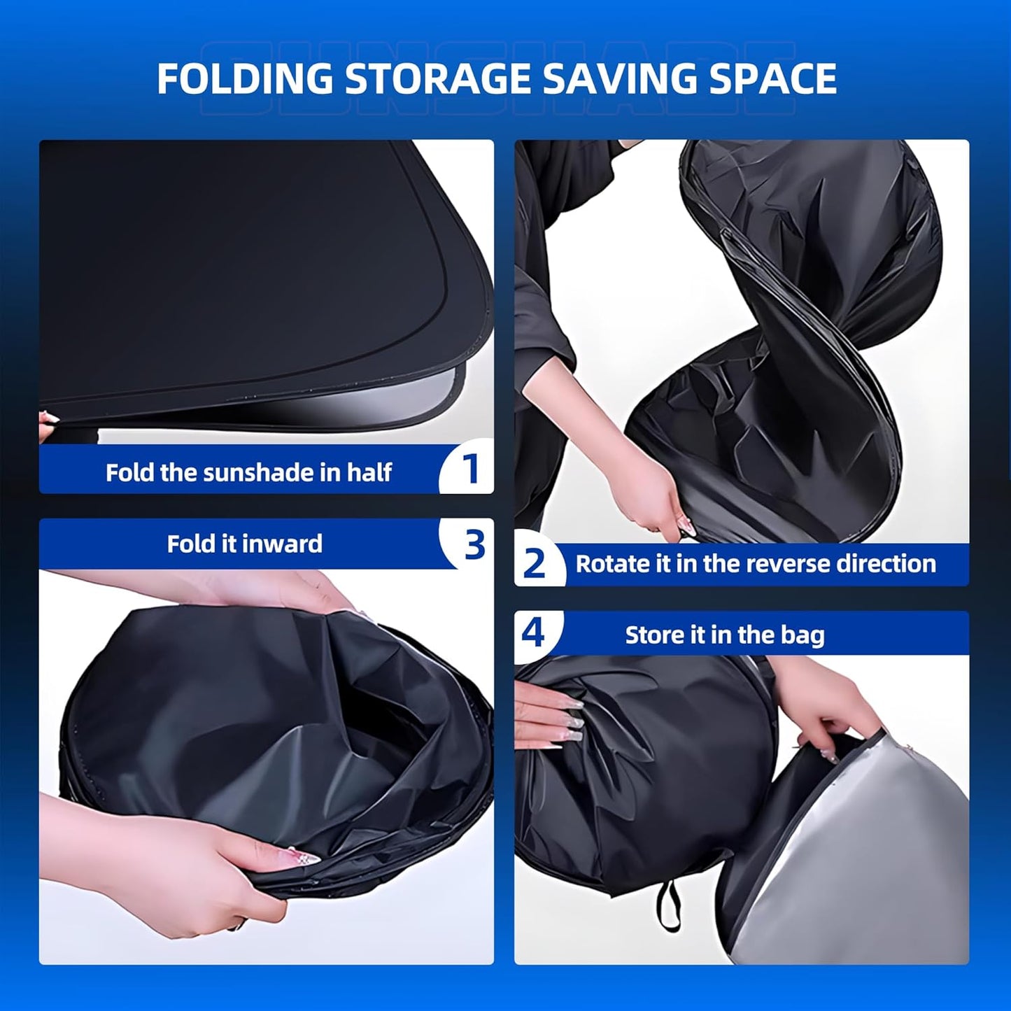 Windshield Sun Shade for Honda Odyssey (LX EX EX-L Touring Elite Minivan) 2011-2017 Foldable Sunshade Custom Fit Front Window Car Interior Accessories Protector Blocks UV Rays