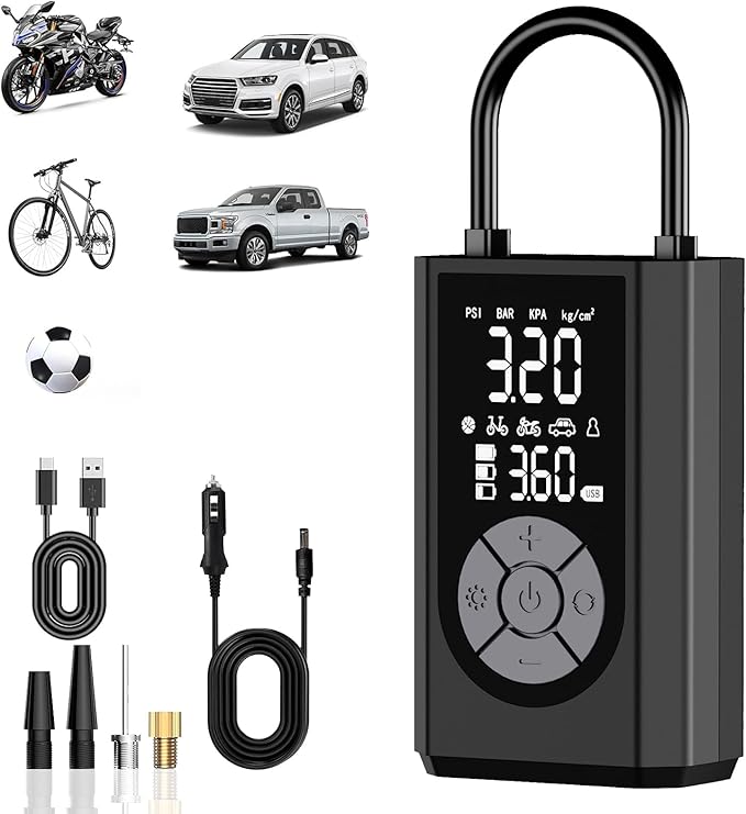 Tire Inflator Portable Air Compressor Air Pump For Car Tires Bicycle Motorcycle Ball