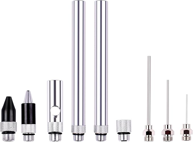 WYNNsky High Flow Air Blow Gun with 9 PCS Blower Tips, 6 inch Extensions, Needle and Rubber Tip, Xtreme Flow Nozzle, Adaptor, 120PSI Working Pressure, Air Compressor Accessories Kit, Cleaning Air Tool