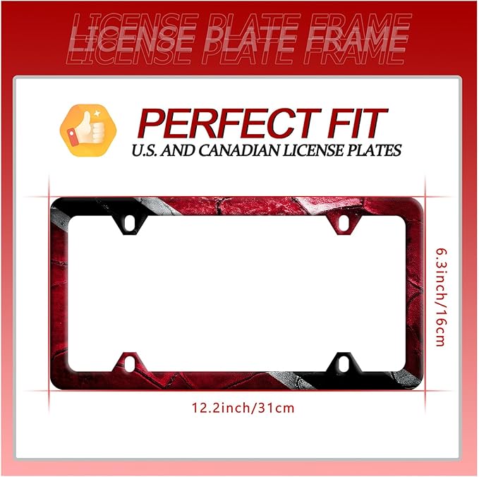 Personalise Trinidad and Tobago Flag License Plate Frame Patriotic License Plate Frames Funny Auto Accessory Bracket Stainless Steel License Plate for Women Men 6.3x12.3 Inch