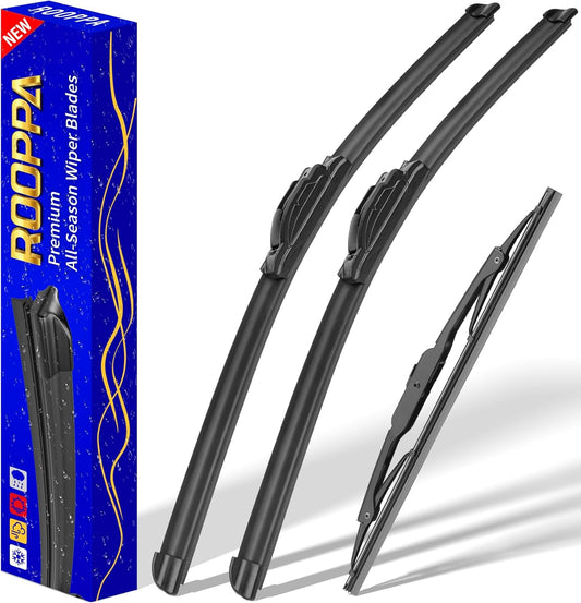 3 wipers Replacement for 2008-2012 Jeep Liberty, Windshield Wiper Blades Original Equipment Replacement - 19"/19"/14" (Set of 3) U/J HOOK