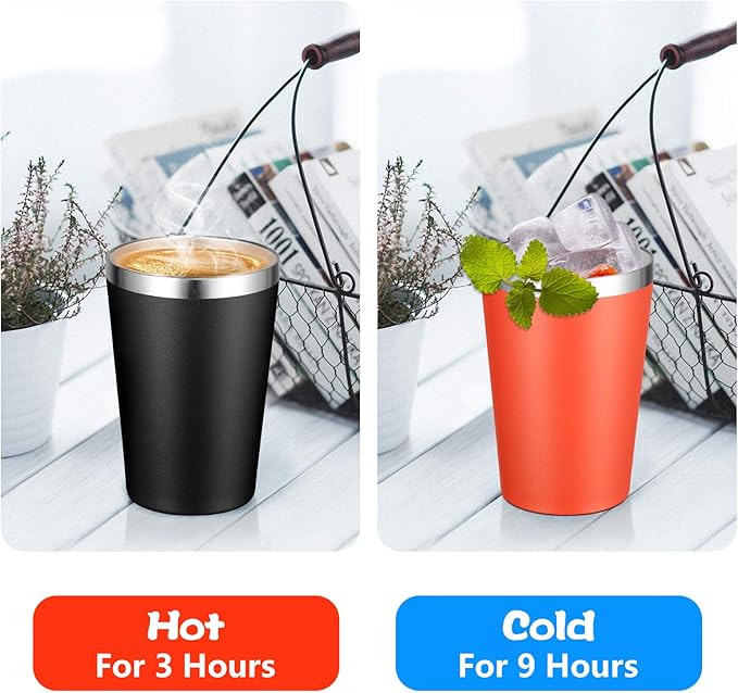 VEGOND 12oz Tumbler Stainless Steel Tumbler bulk Vacuum Insulated Double Wall Travel Tumbler with Lid and Straw Reusable Tumbler, Black 12 Pack