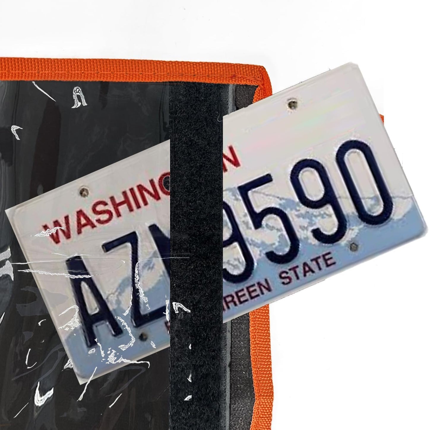 License Plate Holder with Hanging Strap, Test Drive Tag Bag, Dealer Plates License Frame Cover, for Car SUV Truck (Orange, 3)
