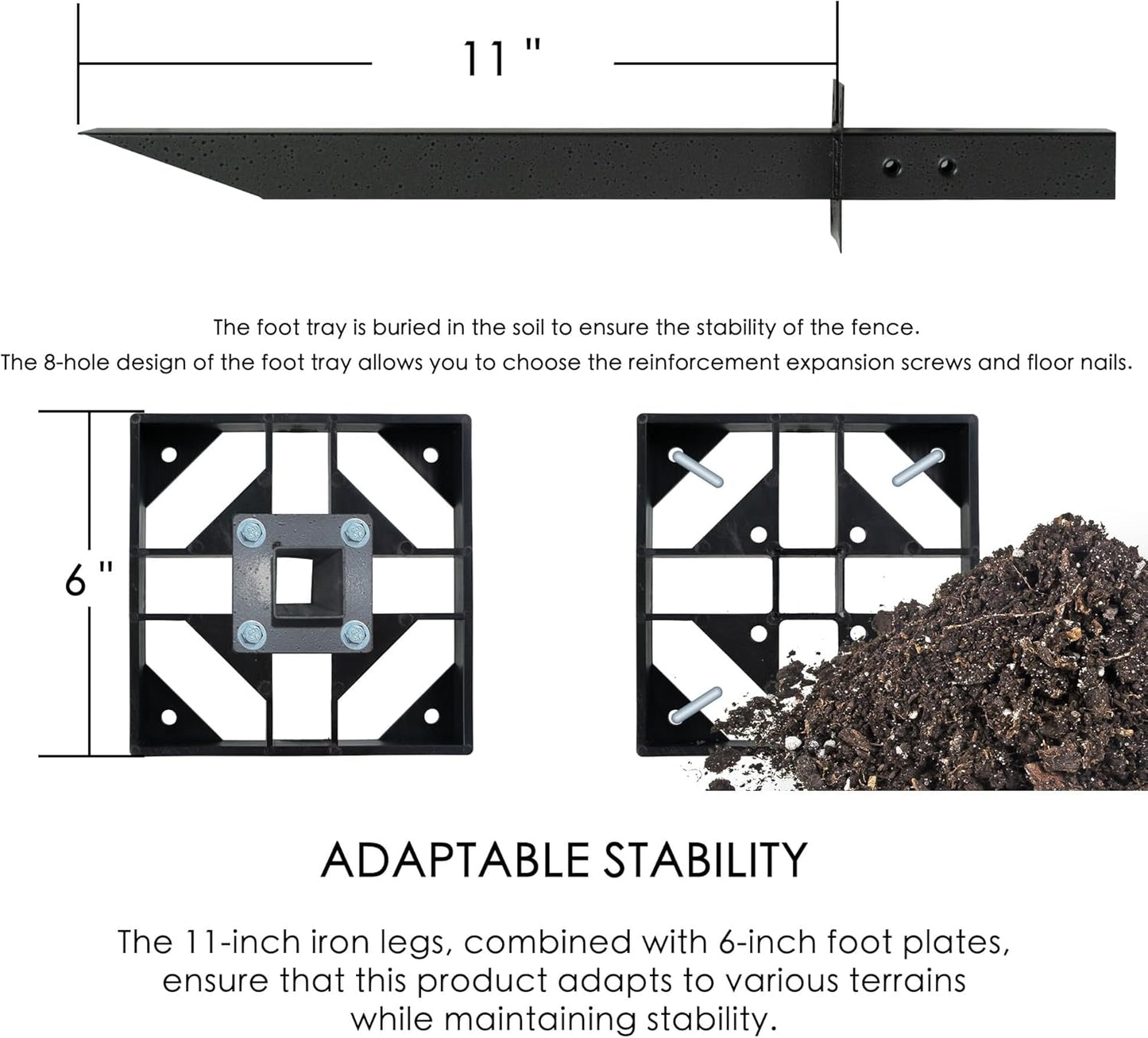 Kozyard 50" W x 48" H Outdoor Privacy Screens Aluminum Post, Air Conditioner Fence Panels, Pool Equipment Enclosure, Trash Can Screens Fence Kit for Outside Backyard Patio (Black/ 2 Panels)