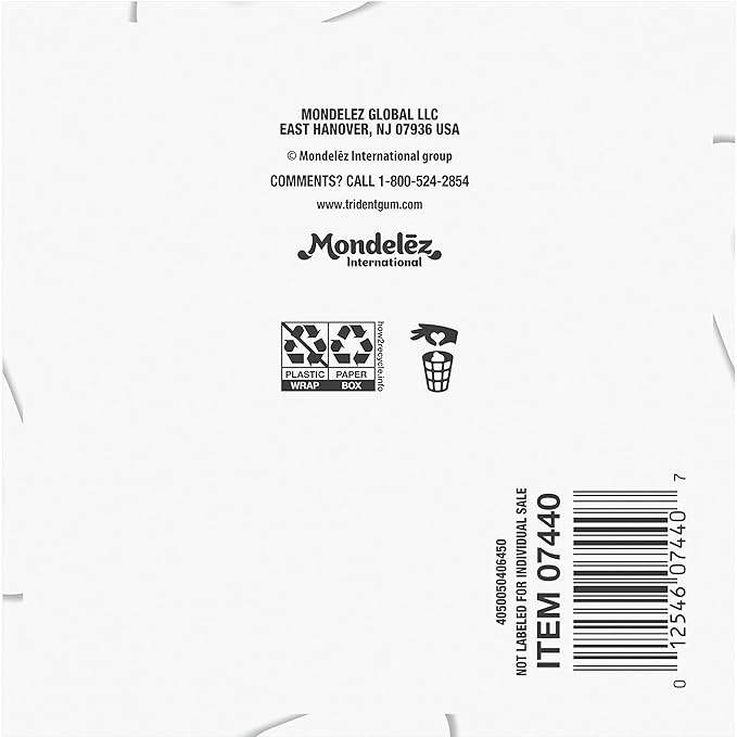 Trident White Spearmint Sugar Free Gum, 4 Bottles of 60 Pieces (240 Total Pieces) (Pack of 2)