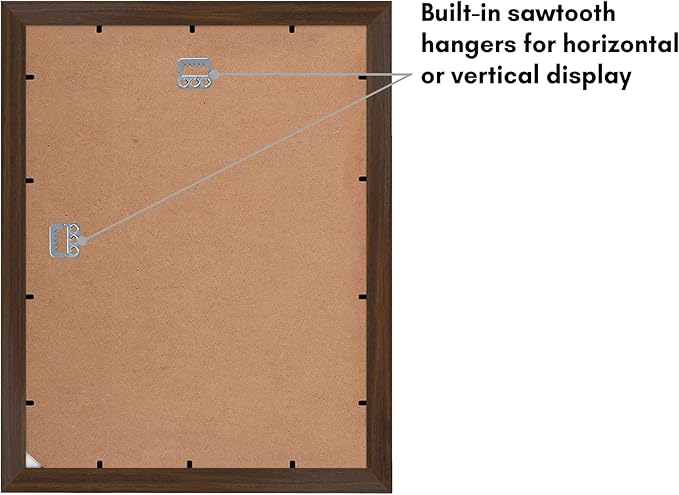 Americanflat 11x14 Picture Frame with Shatter-Resistant Glass - Set of 2 - Use as 8x10 Frame with Mat or Display 11x14 Photo Without Mat - Signature Collection - Picture Frames for Wall - Walnut