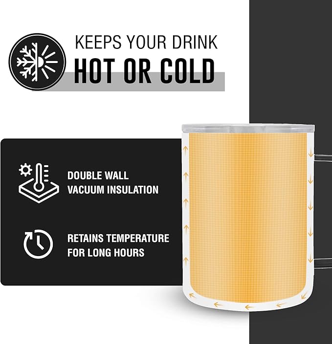 Life's Easy 12 oz Stainless Steel Mug w/Handle - Double Wall Insulated Travel Tumbler w/Flip Lid - Leak Proof Tumbler-Thermal Cup for Coffee, Tea & More - Keep Hot & Cold Drinks (Onyx, 12 oz)